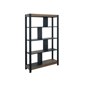 IFD Tuxedo Brown Black 8 Shelves Bookcase