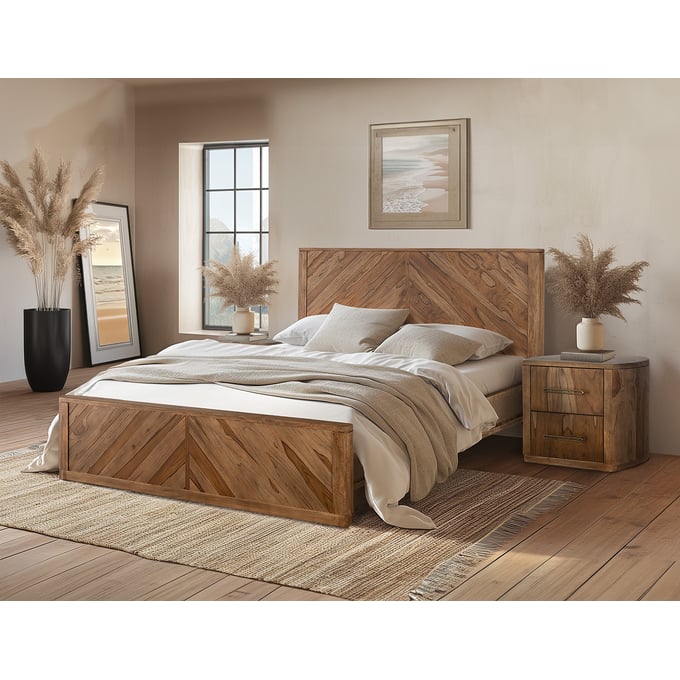 IFD Balam Brown 2pc Queen Bedroom Set IFD-4221BQE-BR-S2