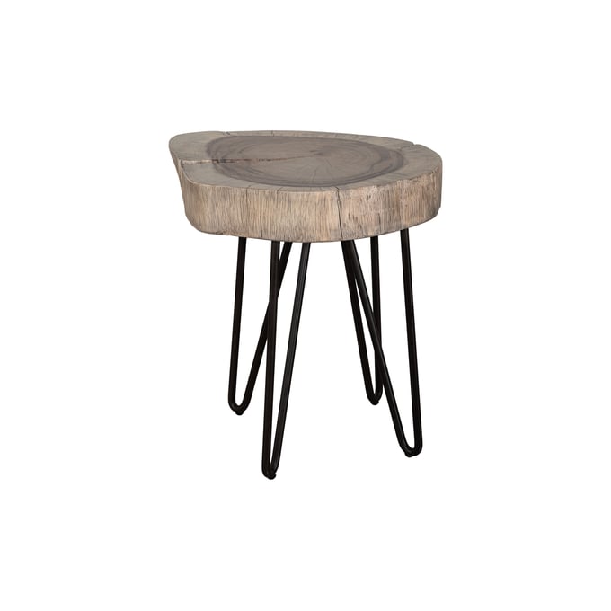 IFD Natural Parota Brown Chairside Table IFD-8683CST