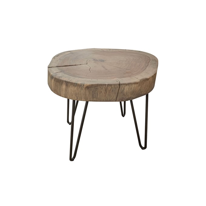 IFD Natural Parota Brown End Table IFD-8683END