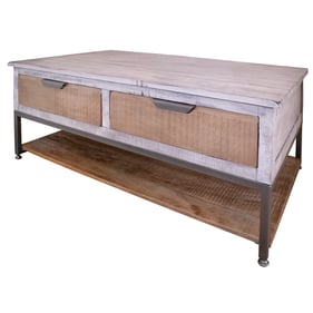 IFD Mita Honey Brown Ligh Gray 4 Drawer Cocktail Table