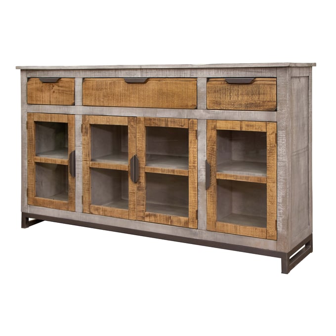 IFD Mita Honey Brown Ligh Gray 3 Drawer Console IFD-2411CNS