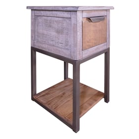 IFD Mita Honey Brown Ligh Gray Chair Side Table