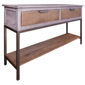 IFD Mita Honey Brown Ligh Gray 2 Drawer Sofa Table