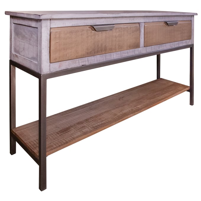 IFD Mita Honey Brown Ligh Gray 2 Drawer Sofa Table IFD-2411SOF