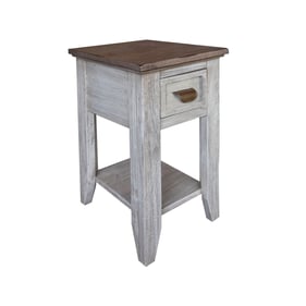 IFD Sahara Brown White Drawer Chair Side Table