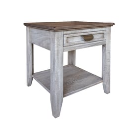 IFD Sahara Brown White Drawer End Table