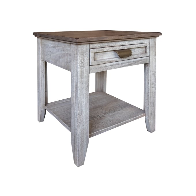 IFD Sahara Brown White Drawer End Table IFD-2951END