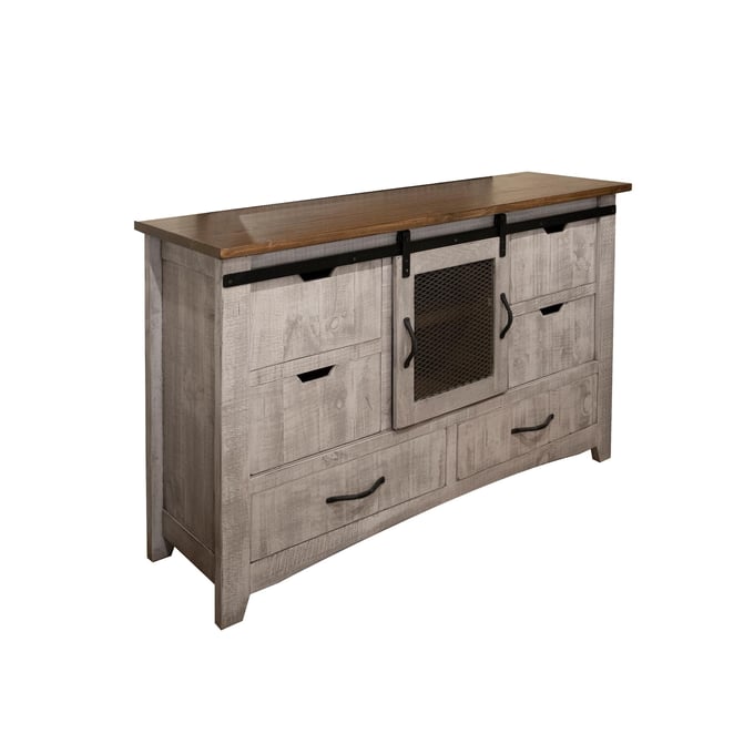 IFD Pueblo Light Gray Brown 6 Drawer Dresser IFD-3401DSR