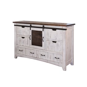 IFD Pueblo White Antiqued 6 Drawer Dresser