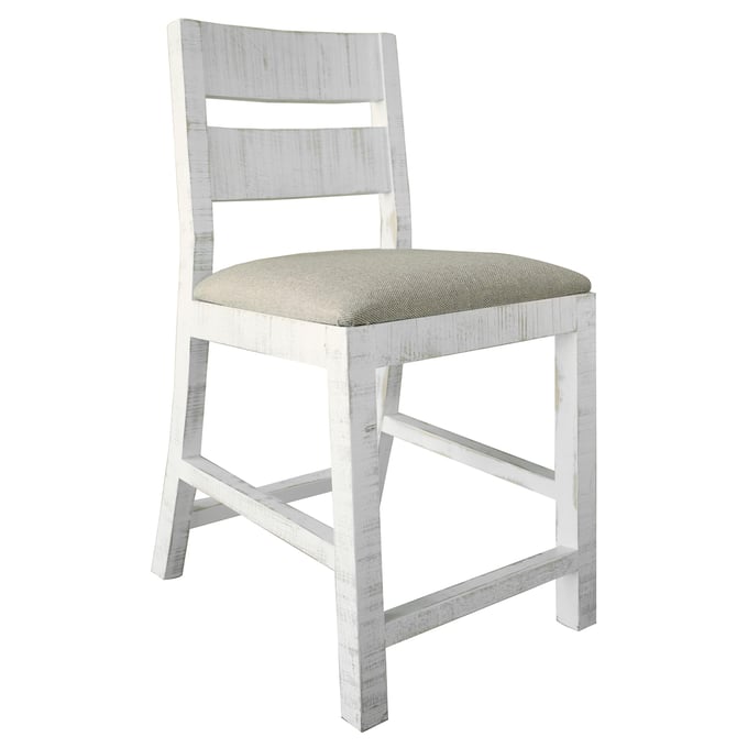 2 IFD Pueblo White Antiqued 24 Inch Barstools IFD-361BS24