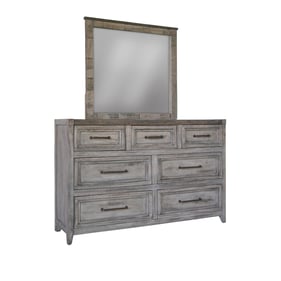 IFD Yellowstone Light Brown 7 Drawer Dresser and Mirror