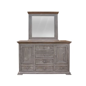 IFD Catalina Weathered Gray 6 Drawer Dresser and Mirror