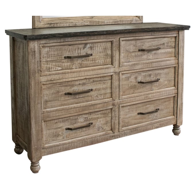 IFD Natural Stone Taupe Brown 6 Drawers Dresser IFD-4091DSR