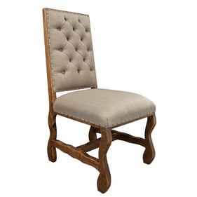 2 IFD Marquez Two Tone Light Brown Tufted Back Chairs