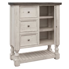 IFD Stone Ivory Antiqued Weathered Gray 3 Drawer Chest