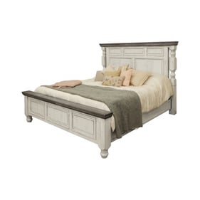 IFD Stone Ivory Antiqued Weathered Gray King Bed