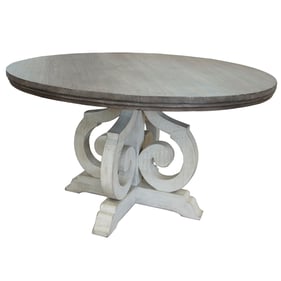 IFD Stone Ivoy Antiqued Round Dining Table