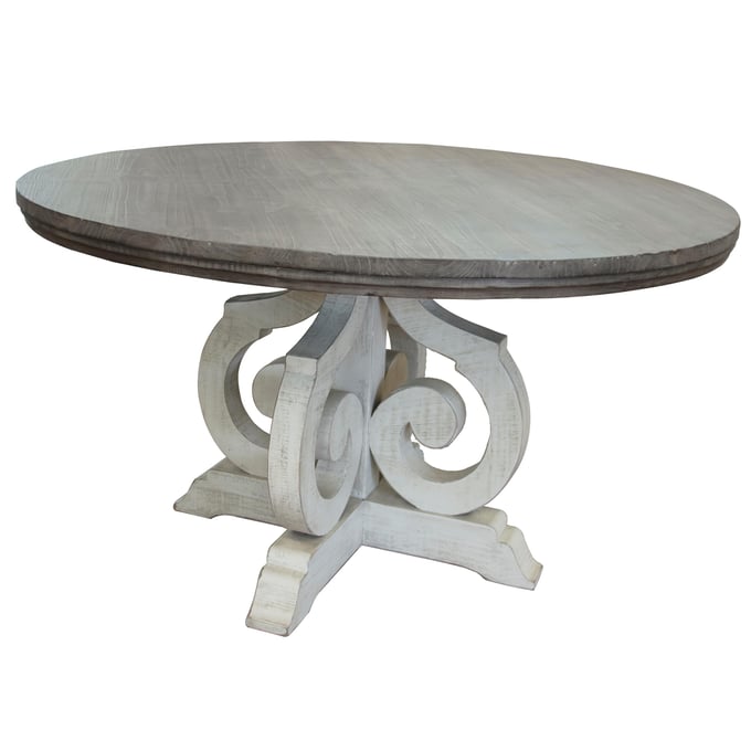 IFD Stone Ivoy Antiqued Round Dining Table IFD-4691RNDBA-DT