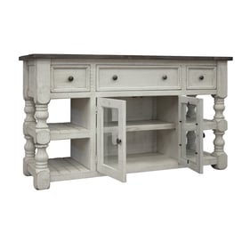 IFD Stone Ivory Antiqued Weathered Gray 60 Inch TV Stand