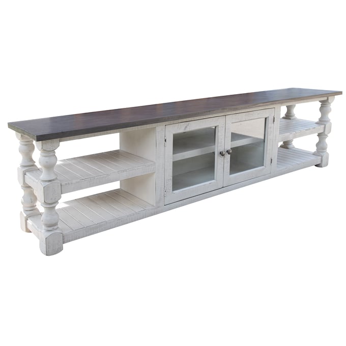 IFD Stone Weathered Gray Ivory 93 Inch TV Stand IFD-4691STN93