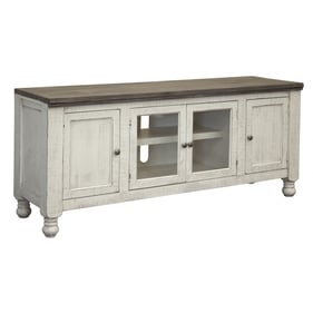 IFD Stone Ivory Antiqued Weathered Gray 4 Door TV Stand