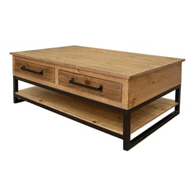 IFD Olivo Natural Brown 4 Drawer 3pc Coffee Table Set