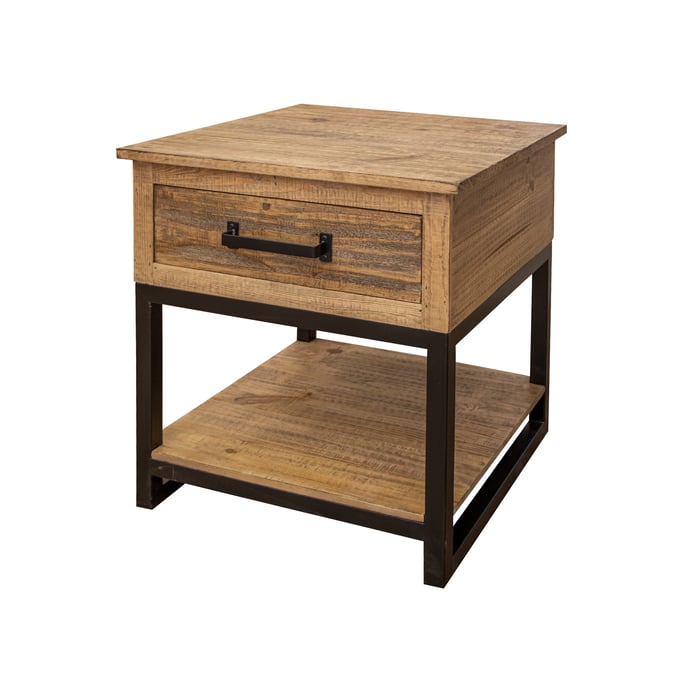 IFD Olivo Natural Brown Drawer End Table IFD-5411END