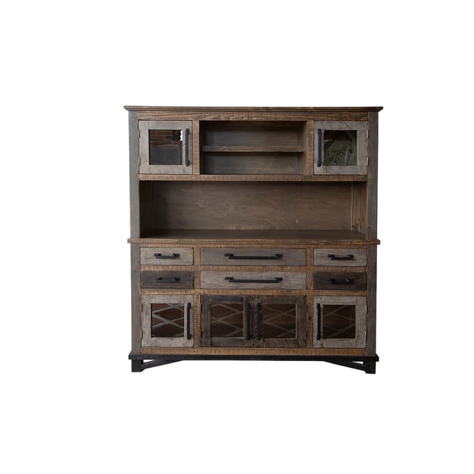 IFD Loft Two Tone Gray Brown Buffet And Hutch IFD-6441HUT