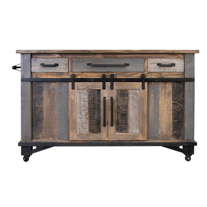 IFD Loft Two Tone Gray Brown Kitchen Island IFD-6441KSL