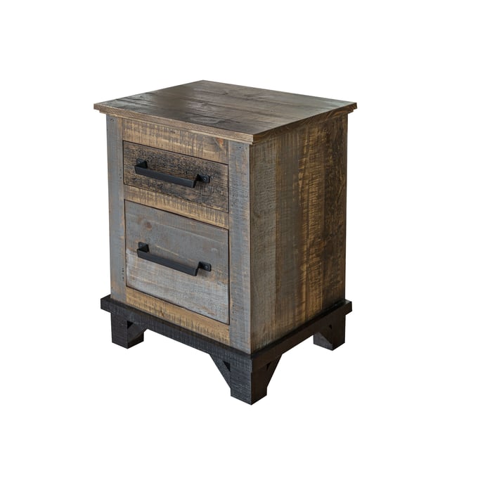 IFD Loft Two Tone Gray Brown 2 Drawer Nightstand IFD-6441NTSSM