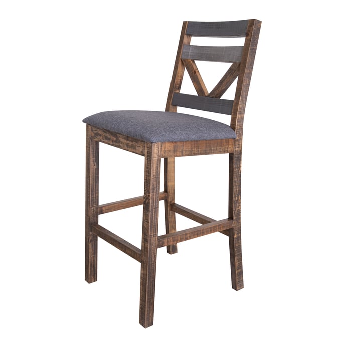 2 IFD Loft Two Tone Gray Brown 30 Inch Barstools IFD-6551BST30