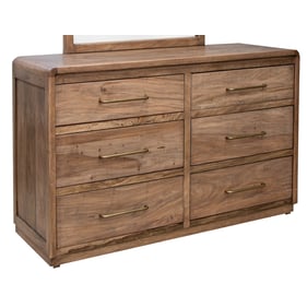 IFD Mezquite Brown Modern 6 Drawer Dresser