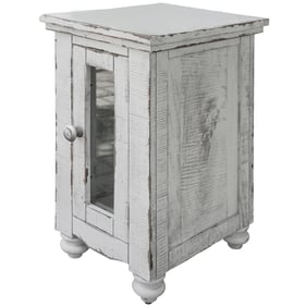 IFD Aruba White Antiqued Door Chair Side Table