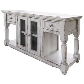 IFD Aruba White Antiqued 2 Drawer Sofa Table