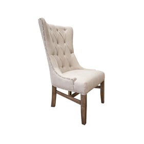 2 IFD Aruba Ivory Tufted Back Side Chairs