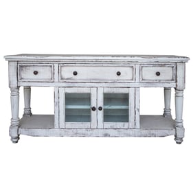 IFD Aruba White Antiqued 3 Drawer 70 Inch TV Stand