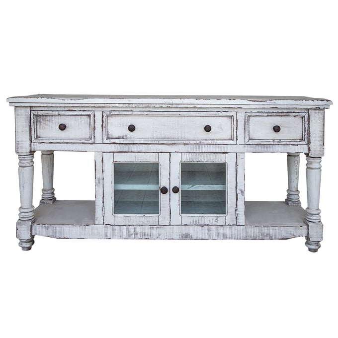 IFD Aruba White Antiqued 3 Drawer 70 Inch TV Stand IFD-7333STN70WT