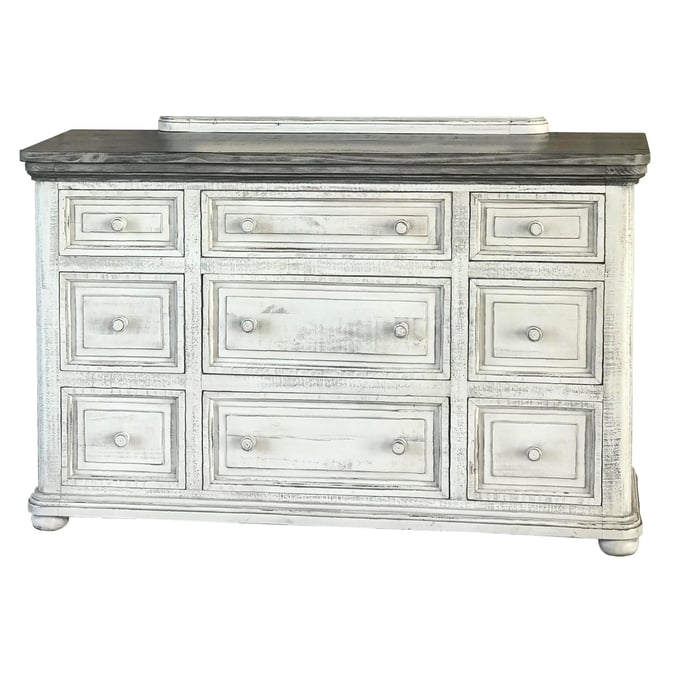 IFD Luna Off White Gray 9 Drawer Dresser IFD-768DSR