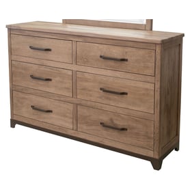 IFD Natural Parota Brown Cappuccino 6 Drawer Dresser