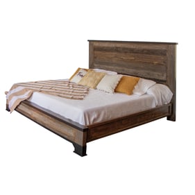 IFD Antique Two Tone Gray Brown King Bed