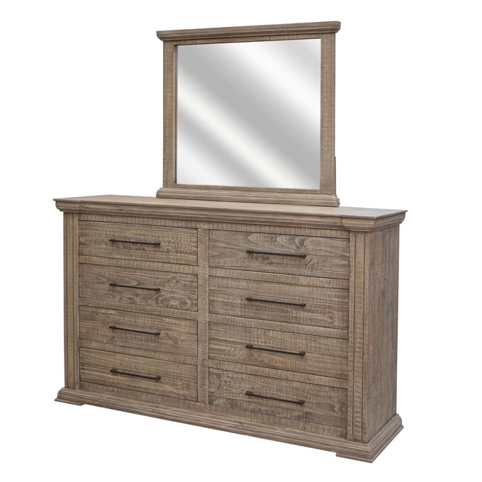 IFD Tower Oyster Gray Dresser and Mirror IFD-7281-DRMR