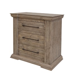 IFD Tower Oyster Gray 3 Drawer Night Stand