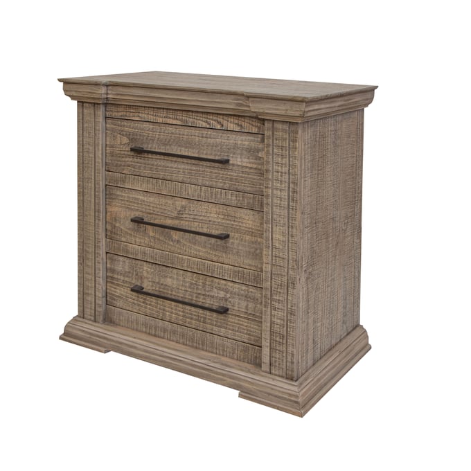 IFD Tower Oyster Gray 3 Drawer Night Stand IFD-7281NTS