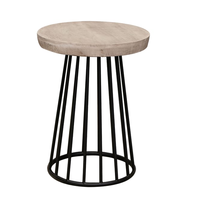 IFD Cosala Off White Black Chair Side Table IFD-8081CST