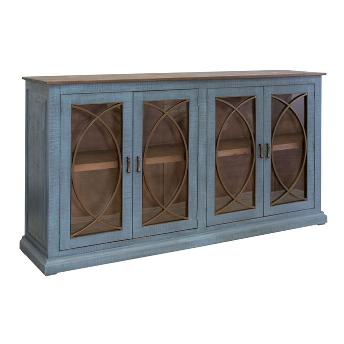 IFD Marlin Translucent Blue 4 Door Console IFD-9301CNSBL