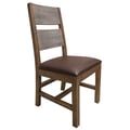 Chair w/ Solid Wood - Faux Leather Seat -Multicolor Finish**