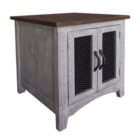 IFD Pueblo Light Gray Brown End Table