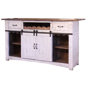 IFD Pueblo White Antiqued 2 Drawer Bar Table