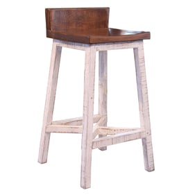 2 IFD Pueblo White Antiqued Mediun Brown 30 Inch Stools